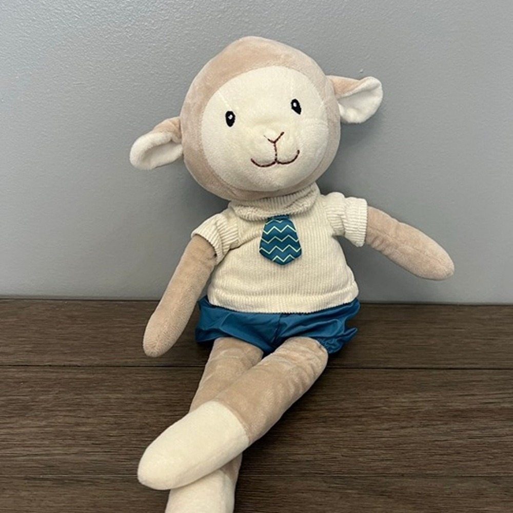 Spark‎ Create Imagine Monkey Plush Dressed White Shirt Blue Shorts Chevron